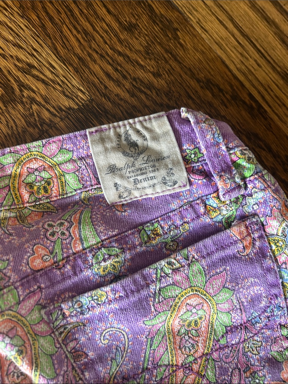 Purple Paisley Skinny Jeans - Girls size 12 - Picture 6 of 7